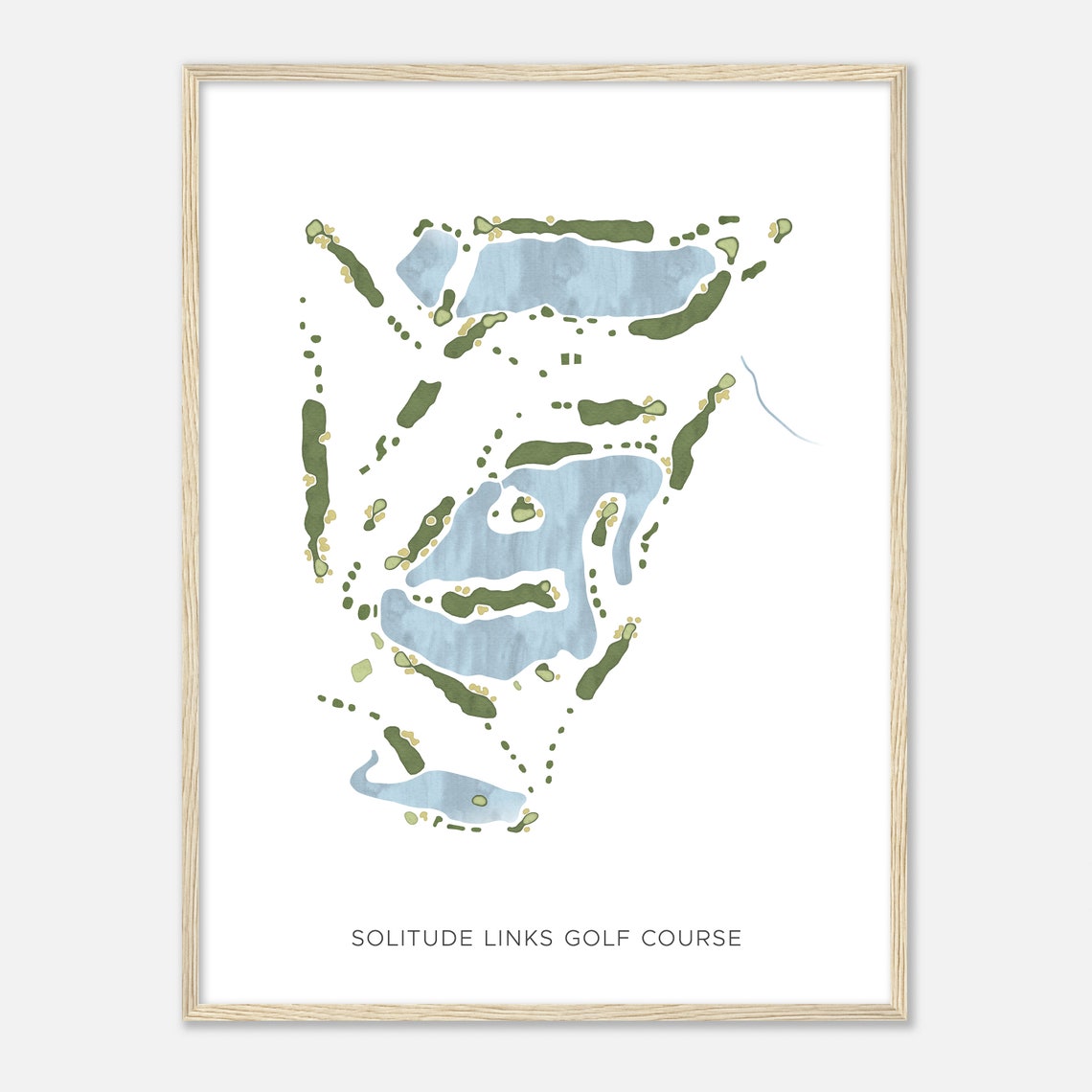 Solitude Links Golf Course Michigan Modern Watercolor Map Golfer Gift Golf Wall Art Golf Poster Print Course Layout