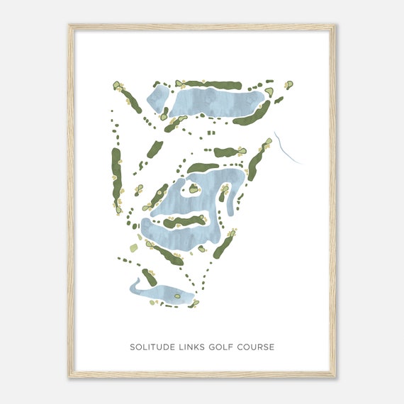 Solitude Links Golf Course Michigan Modern Watercolor Map Golfer Gift Golf Wall Art Golf Poster Print Course Layout