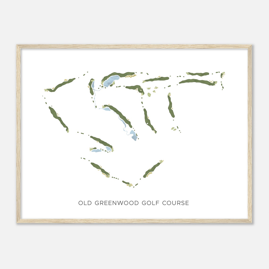 Old Greenwood Golf Course Modern Watercolor Fairway Map Poster - Image 2
