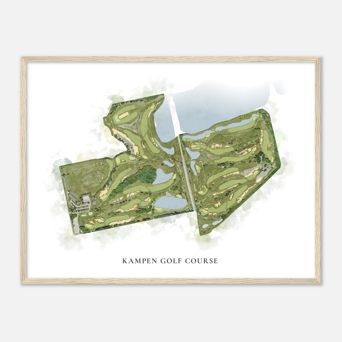 Kampen Golf Course Indiana Classic Watercolor Map Golfer Gift Golf Wall Art Golf Poster Print Course Layout - Image 2