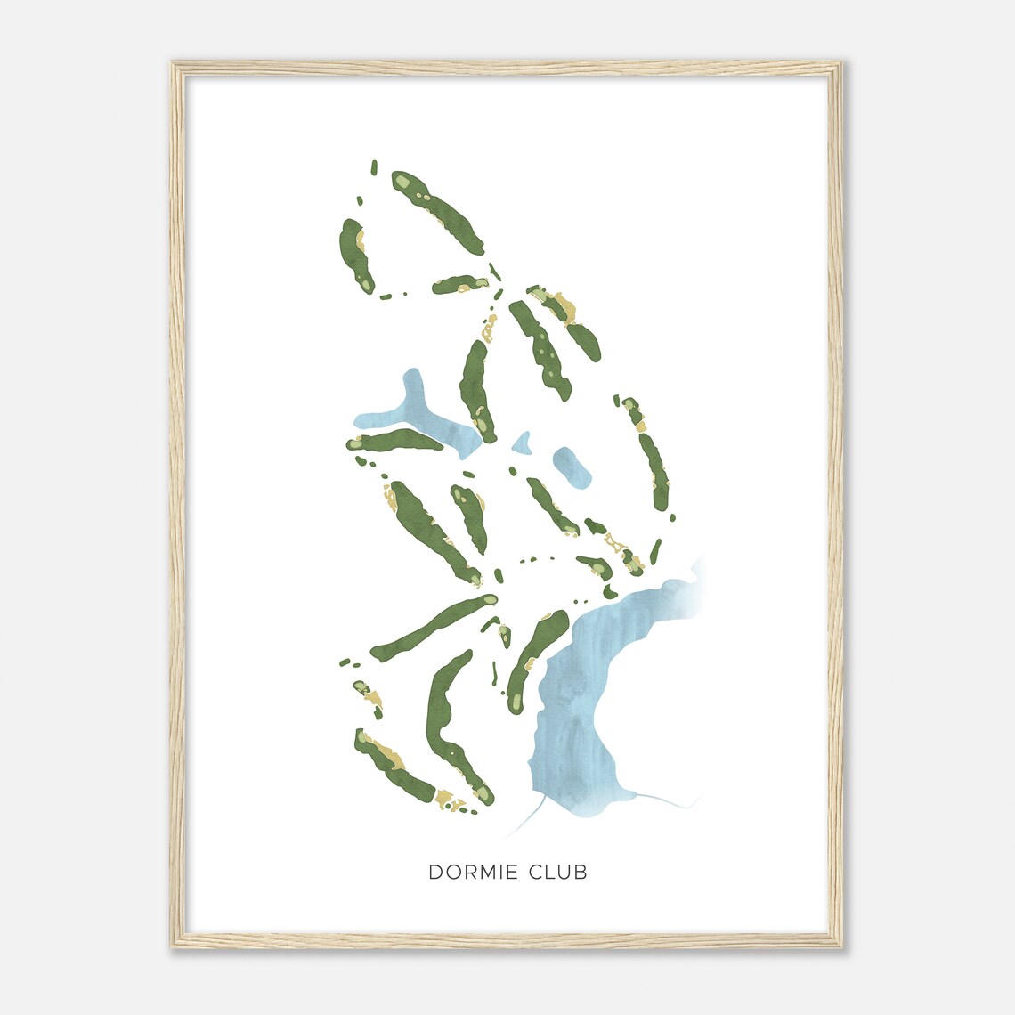 Dormie Club North Carolina Modern Watercolor Golf Map Poster - Image 2