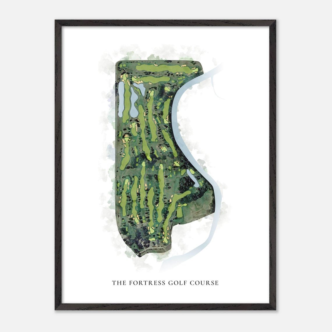 The Fortress Golf Course Michigan Classic Watercolor Map Poster - Image 3
