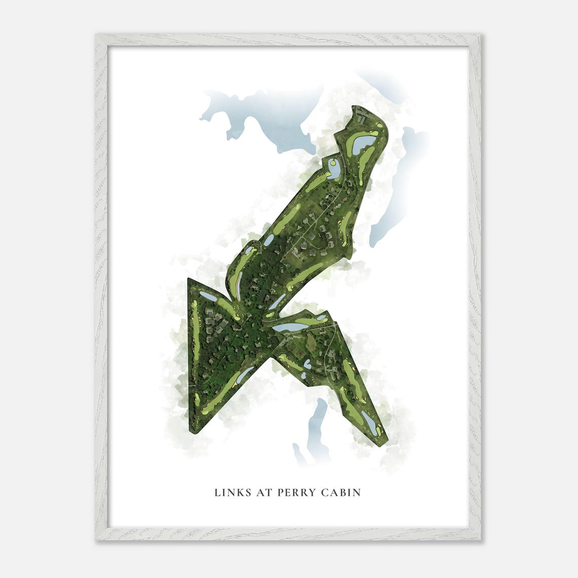 Links at Perry Cabin Maryland Classic Watercolor Course Map Poster - Image 2