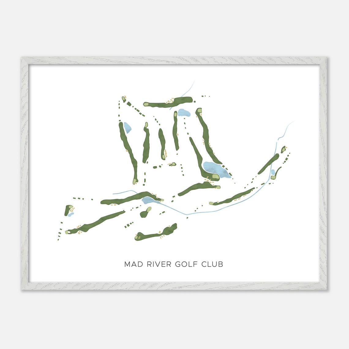 Mad River Golf Club Creemore Modern Minimalist Watercolor Map Poster - Image 3