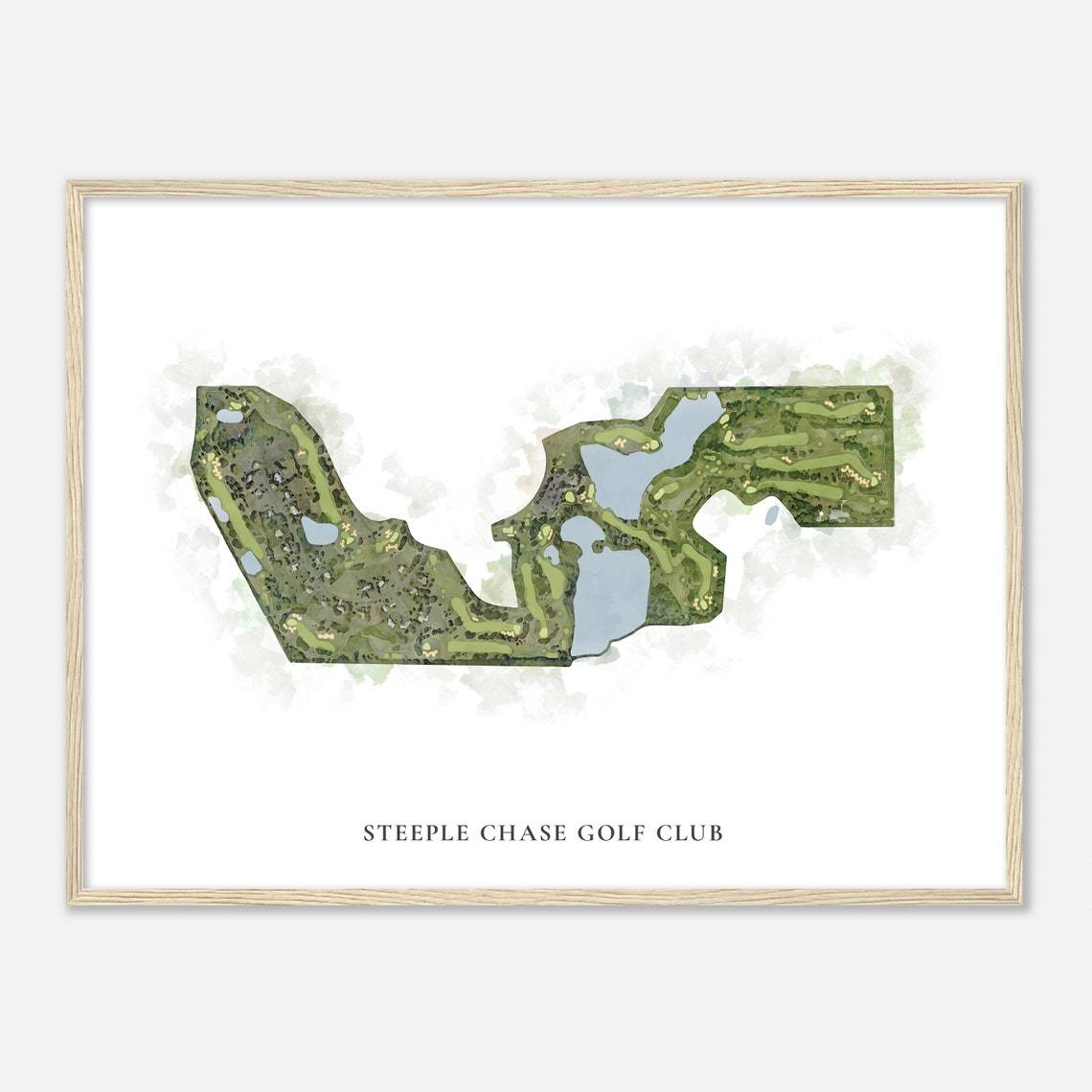 Steeple Chase Golf Club Illinois Classic Watercolor Golf Map Poster - Image 2