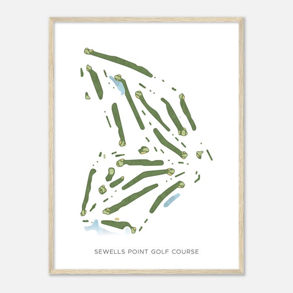 Sewells Point Golf Course Virginia Modern Watercolor Map Golfer Gift Golf Wall Art Golf Poster Print Course Layout