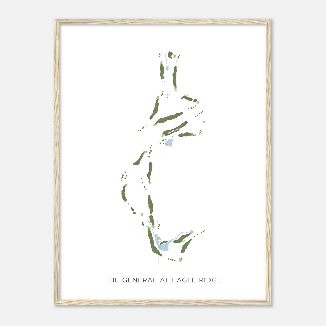 The General at Eagle Ridge Modern Watercolor Course Map Wall Art - Image 2
