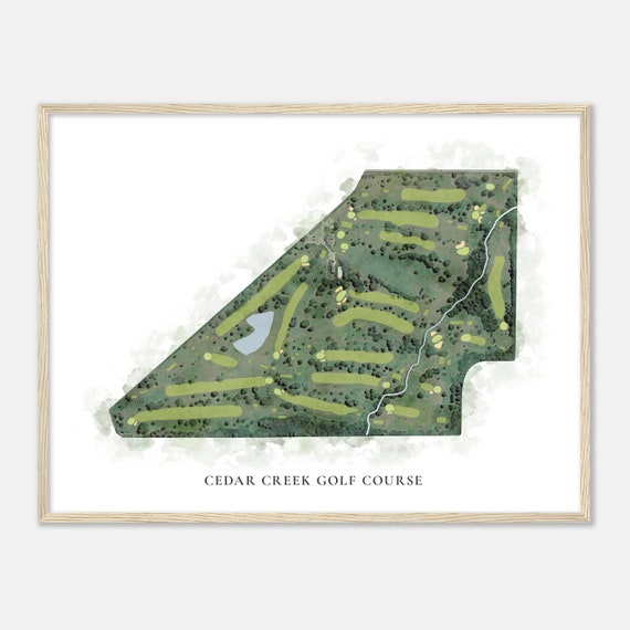 Cedar Creek Golf Course Iowa Classic Watercolor Map Golfer Gift Golf Wall Art Golf Poster Print Course Layout