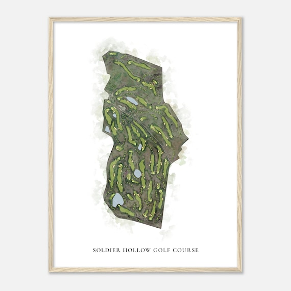 Soldier Hollow Golf Course Utah Classic Watercolor Map Golfer Gift Golf Wall Art Golf Poster Print Course Layout