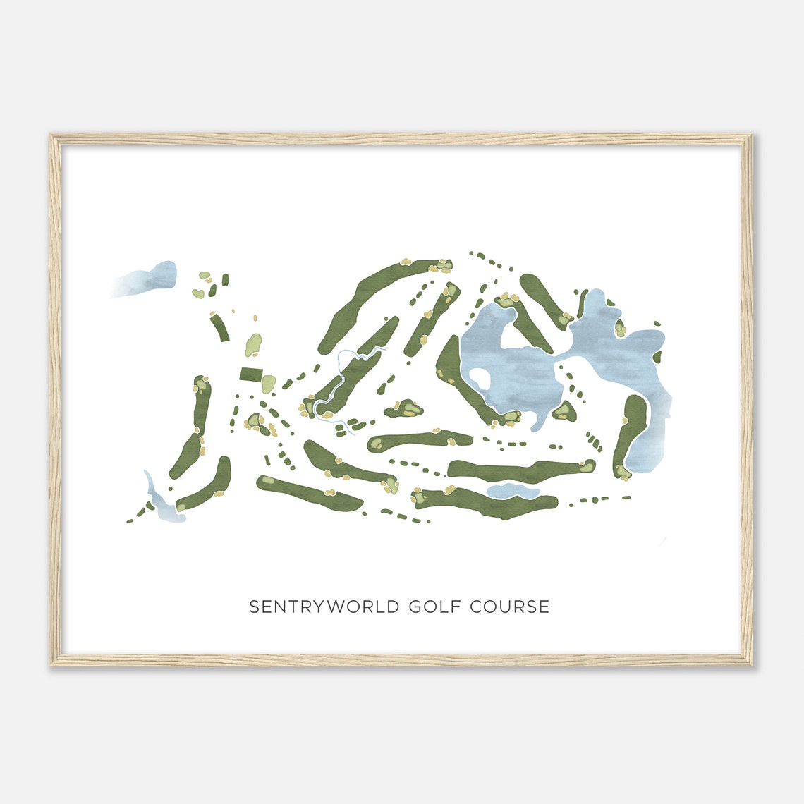 Sentryworld Golf Course Minimalist Watercolor Fairway Map Poster - Image 2