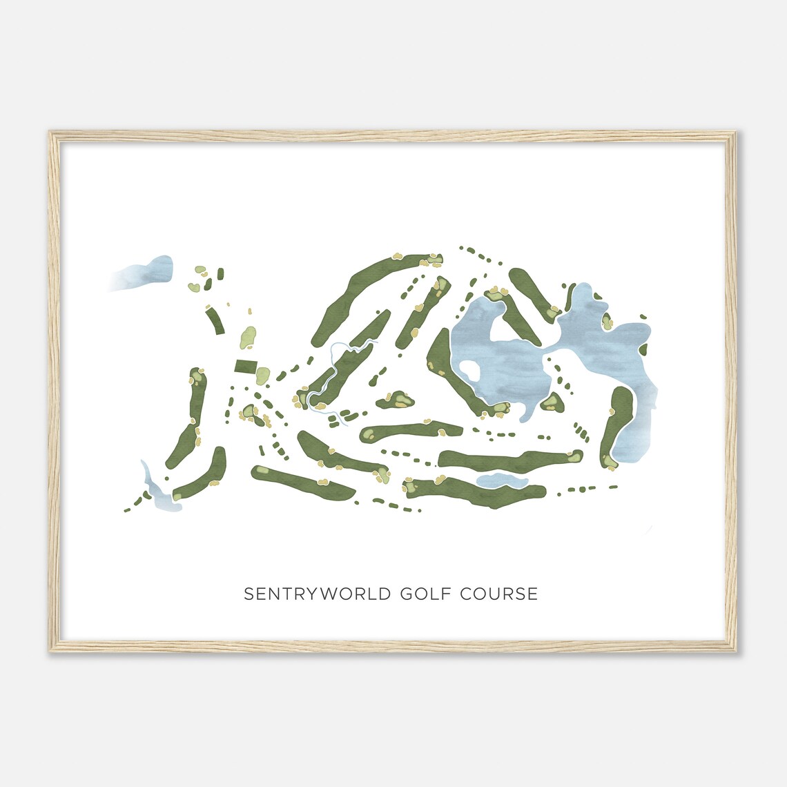 Sentryworld Golf Course Wisconsin Modern Watercolor Map Golfer Gift Golf Wall Art Golf Poster Print Course Layout - Image 2
