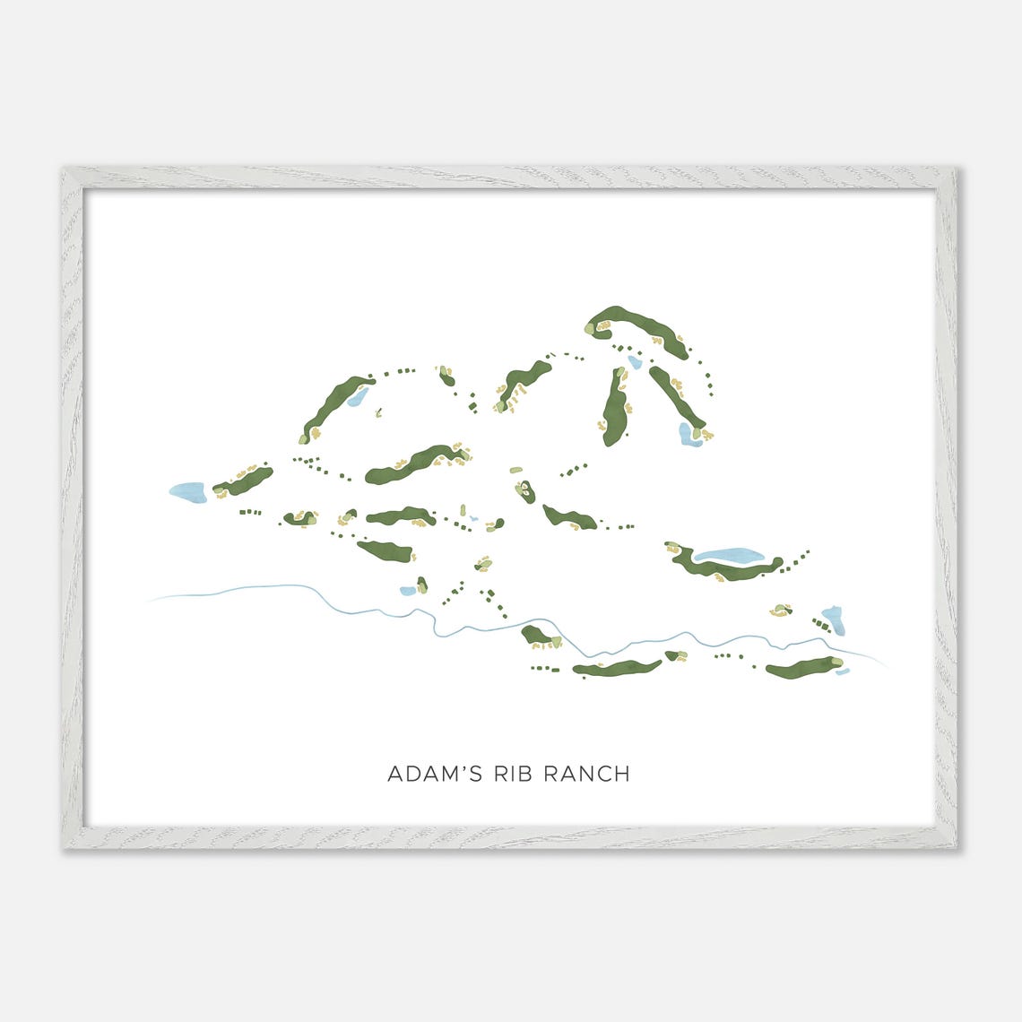 Adam's Rib Ranch Colorado Modern Watercolor Golf Course Map Poster - Image 4