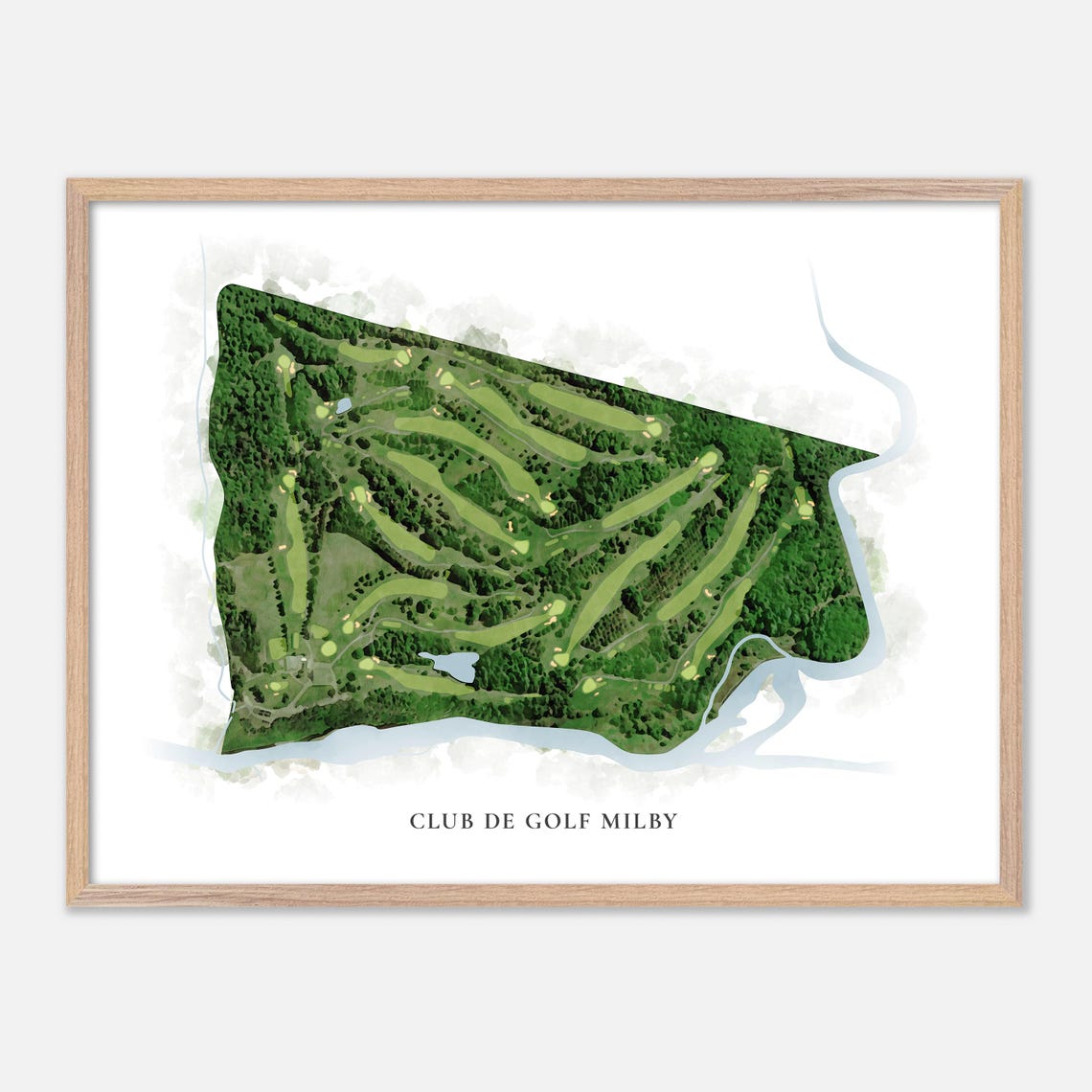 Club de Golf Milby Canada Classic Watercolor Course Map Poster