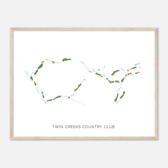 Twin Creeks Country Club Texas Modern Watercolor Map Golfer Gift Golf Wall Art Golf Poster Print Course Layout