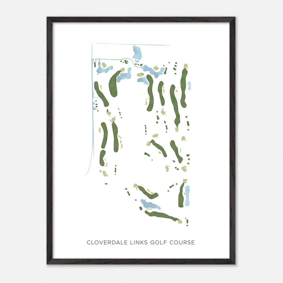 Cloverdale Links Golf Course Canada Minimalist Watercolor Golf Map Poster - Image 2