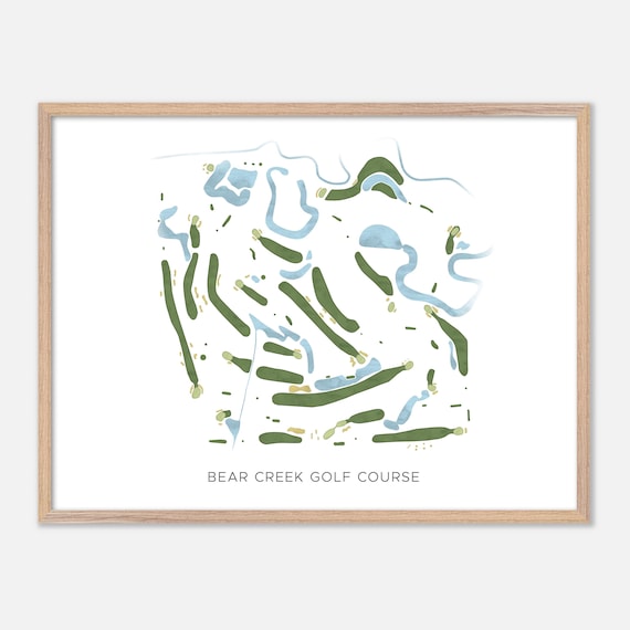 Bear Creek Golf Course Canada Modern Watercolor Golf Map Poster