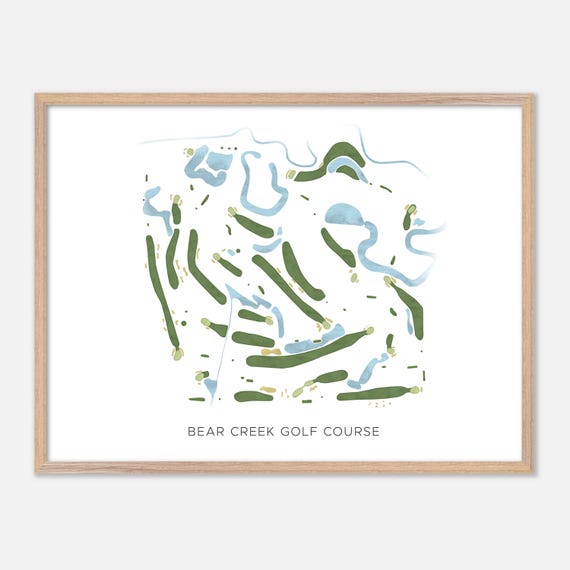 Bear Creek Golf Course In Canada Modern Watercolor Map Golfer Gift Golf Wall Art Golf Poster Print Course Layout