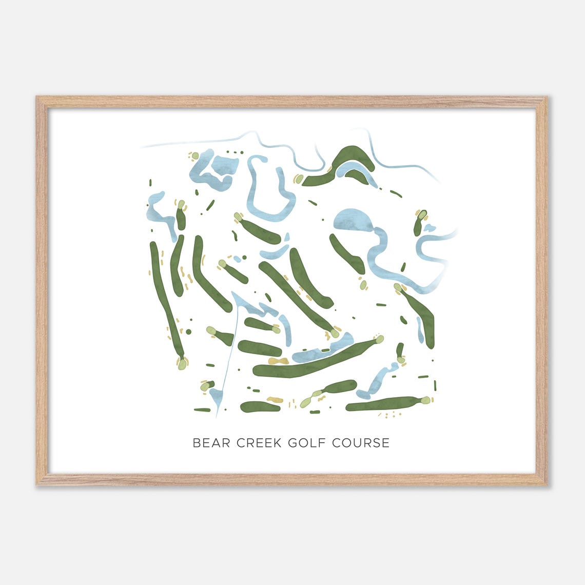 Bear Creek Golf Course Canada Modern Watercolor Golf Map Poster