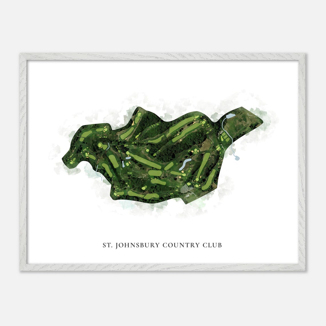 St Johnsbury Country Club Vermont Golf Course Watercolor Map Poster - Image 4