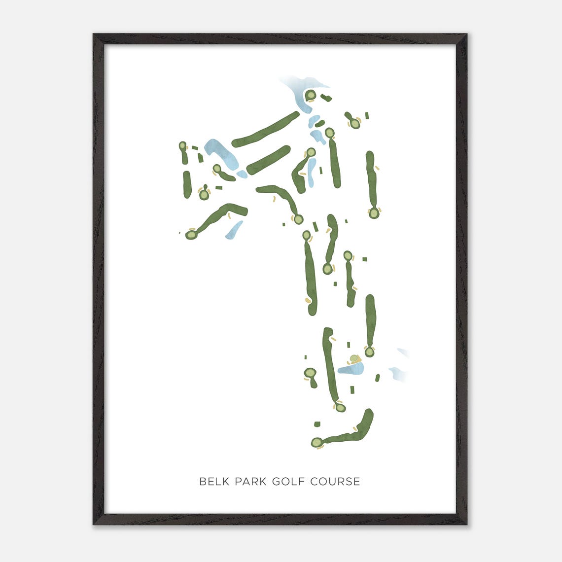 Belk Park Golf Course Illinois Parkland Modern Watercolor Map Poster - Image 3