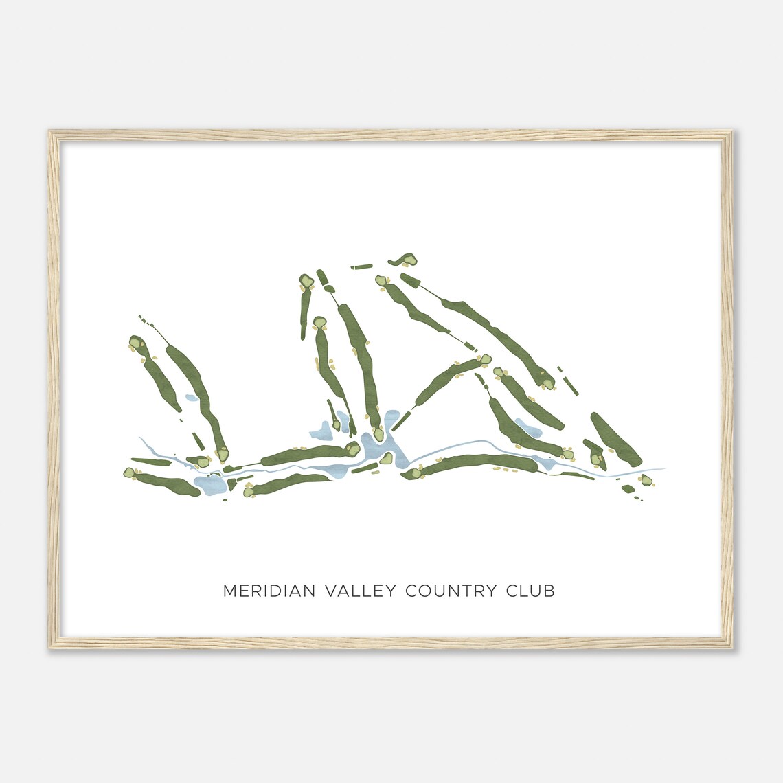 Meridian Valley Country Club Modern Watercolor Map Poster - Image 2