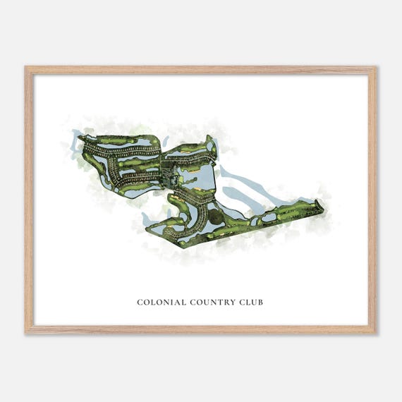 Colonial Country Club In Fort Myers Florida Classic Watercolor Map Golfer Gift Golf Wall Art Golf Poster Print Course Layout
