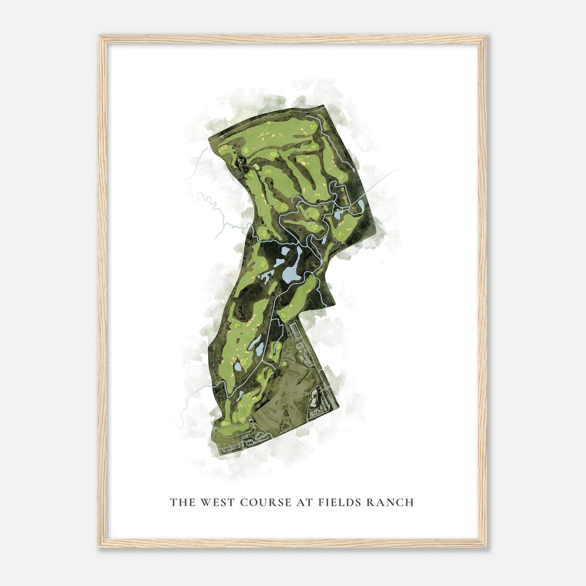 The West Course at Fields Ranch Frisco TX Classic Golf Map Poster - Image 2