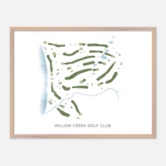 Willow Creek Golf Club In Big Flats New York Modern Watercolor Map Golfer Gift Golf Wall Art Golf Poster Print Course Layout