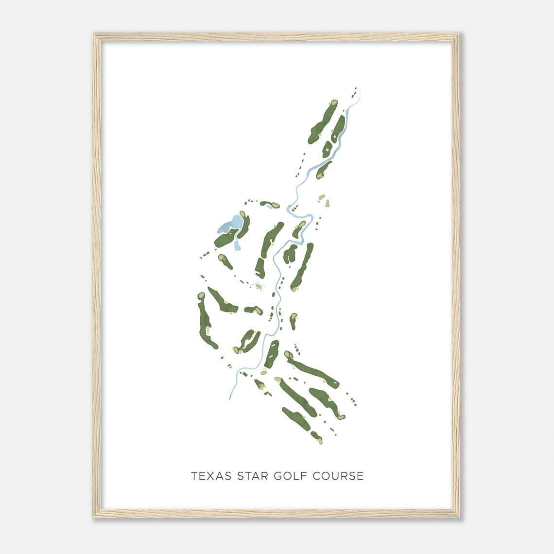 Texas Star Golf Course Texas Modern Watercolor Map Art Poster - Image 2
