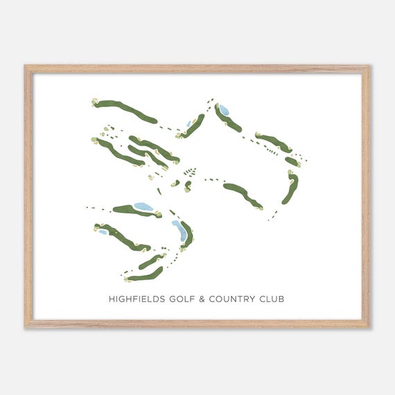 Highfields Golf Country Club In Grafton Massachusetts Modern Watercolor Map Golfer Gift Golf Wall Art Golf Poster Print