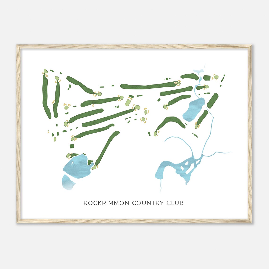 Rockrimmon Country Club Connecticut Modern Watercolor Map Poster