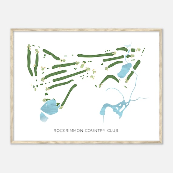 Rockrimmon Country Club Connecticut Modern Watercolor Map Golfer Gift Golf Wall Art Golf Poster Print Course Layout