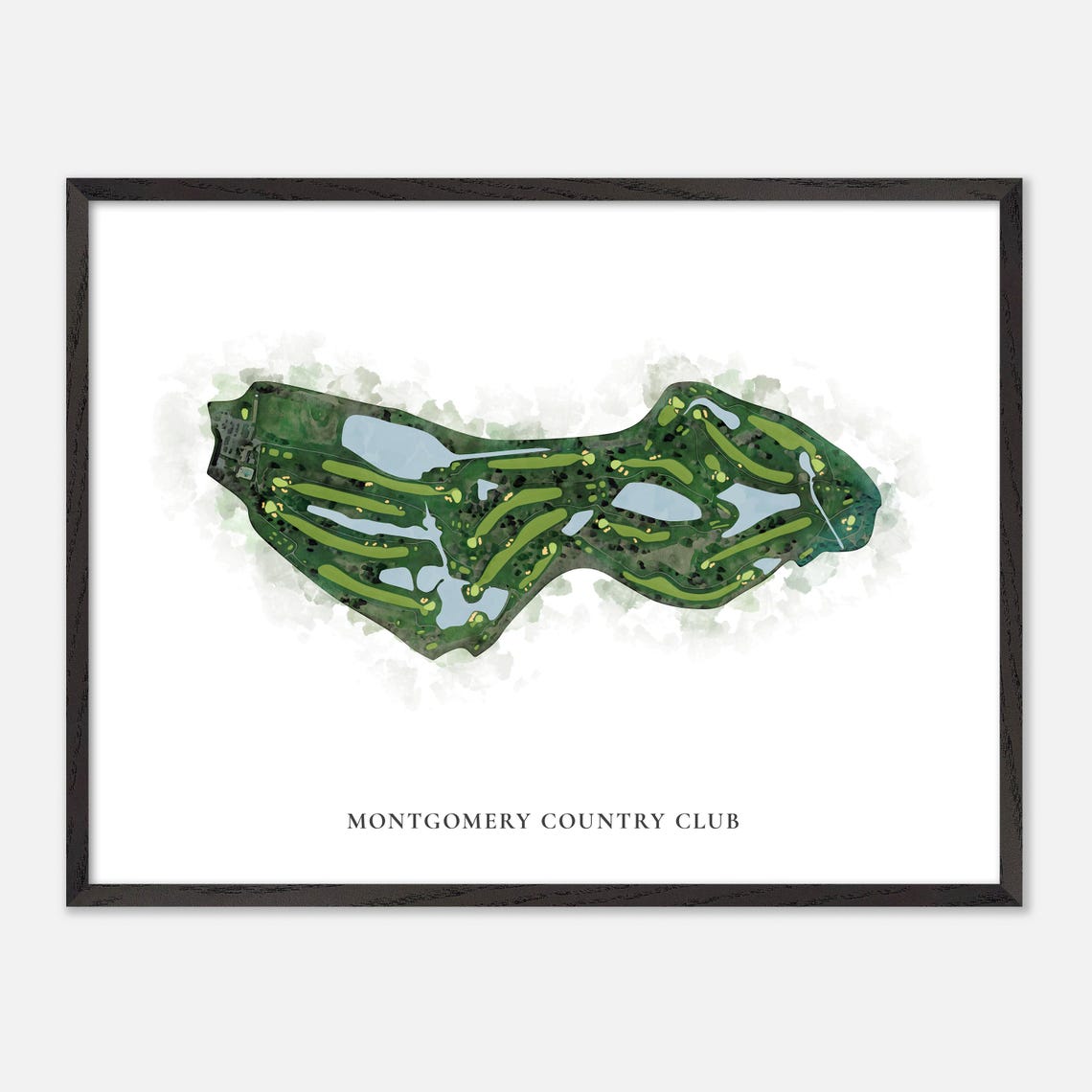 Montgomery Country Club Watercolor Aerial Golf Course Map Poster - Image 5