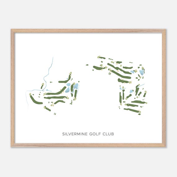 Silvermine Golf Club In Norwalk Connecticut Modern Watercolor Map Golfer Gift Golf Wall Art Golf Poster Print Course Layout