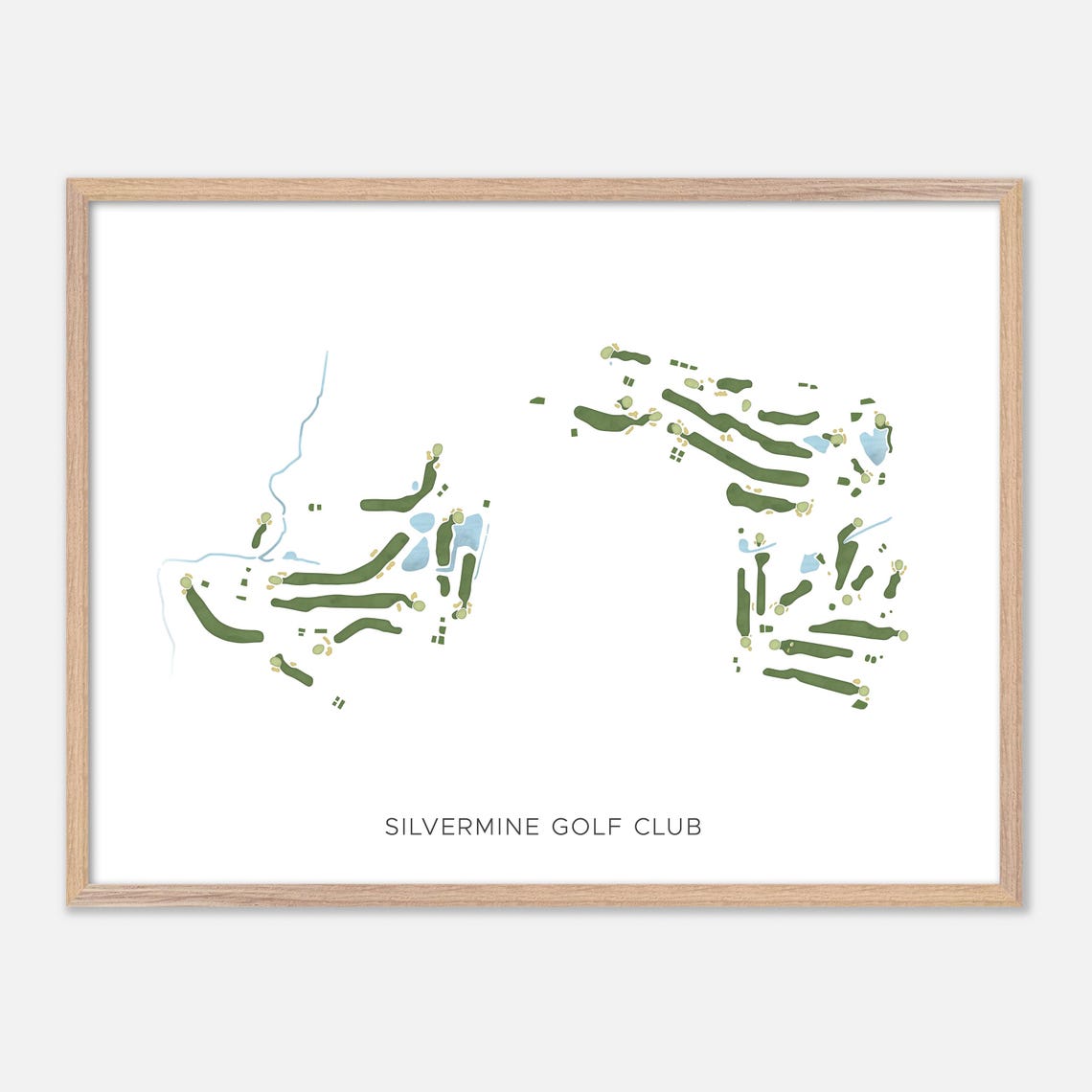 Silvermine Golf Club Norwalk Connecticut Modern Watercolor Map Poster