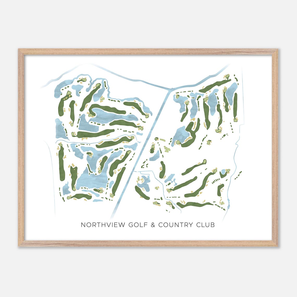 Northview Golf And Country Club Surrey Canada Golf Map Poster
