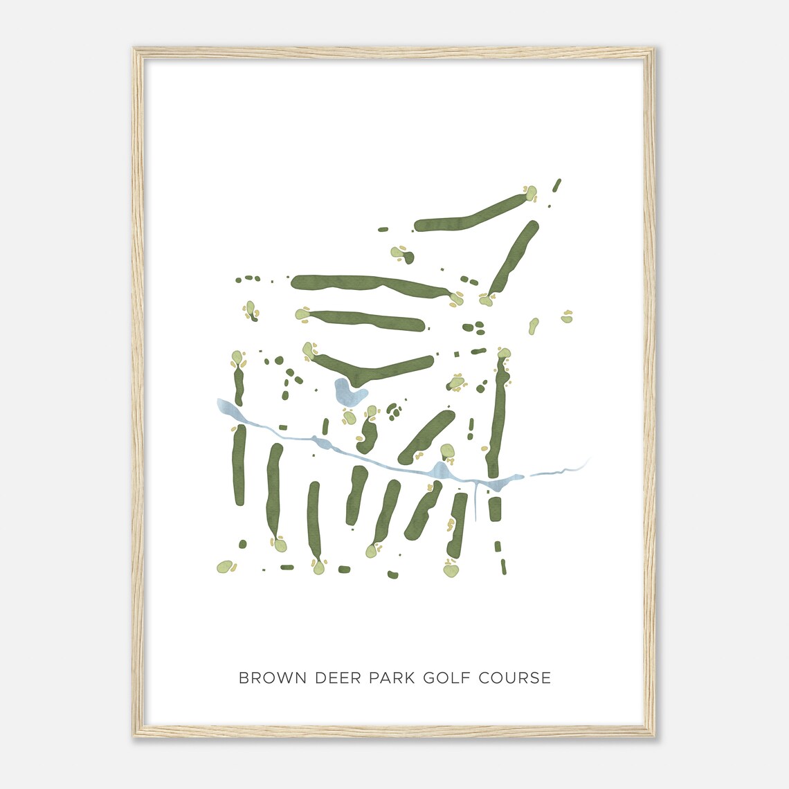 Brown Deer Park Golf Course Wisconsin Modern Watercolor Map Golfer Gift Golf Wall Art Golf Poster Print Course Layout
