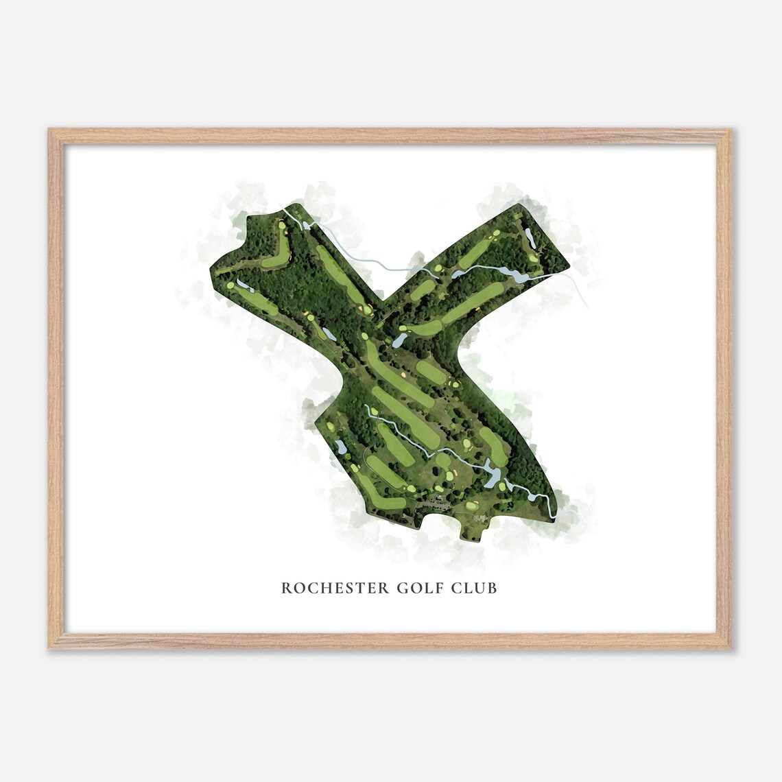 Rochester Golf Club Massachusetts Classic Watercolor Aerial Poster