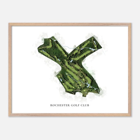 Rochester Golf Club In Rochester Massachusetts Classic Watercolor Map Golfer Gift Golf Wall Art Golf Poster Print Course Layout