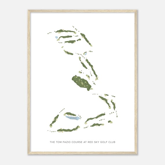 The Tom Fazio Course At Red Sky Golf Club Colorado Modern Watercolor Map Golfer Gift Golf Wall Art Golf Poster Print Course Layout