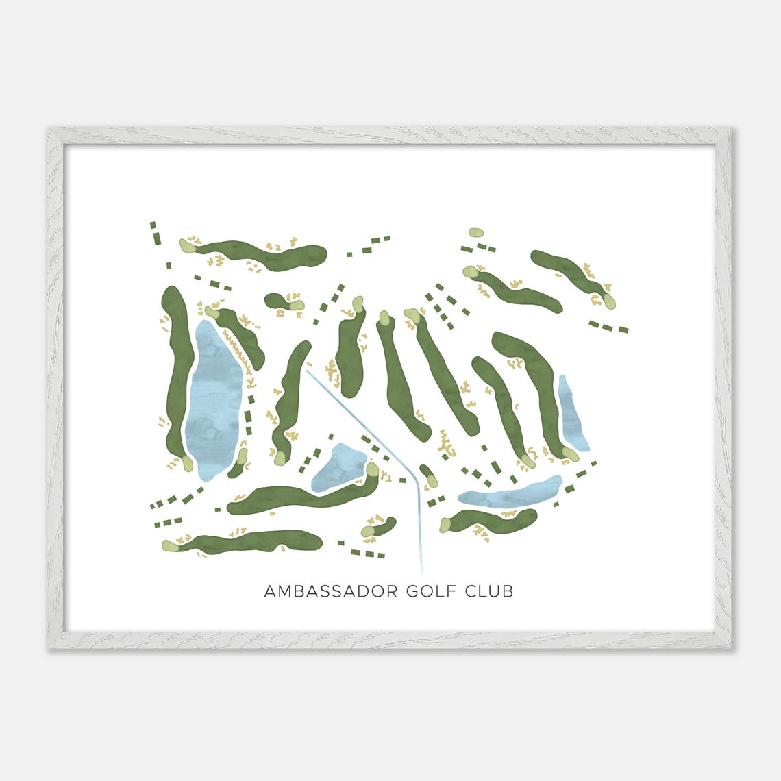 Ambassador Golf Club Windsor Canada Modern Watercolor Map Poster - Image 3