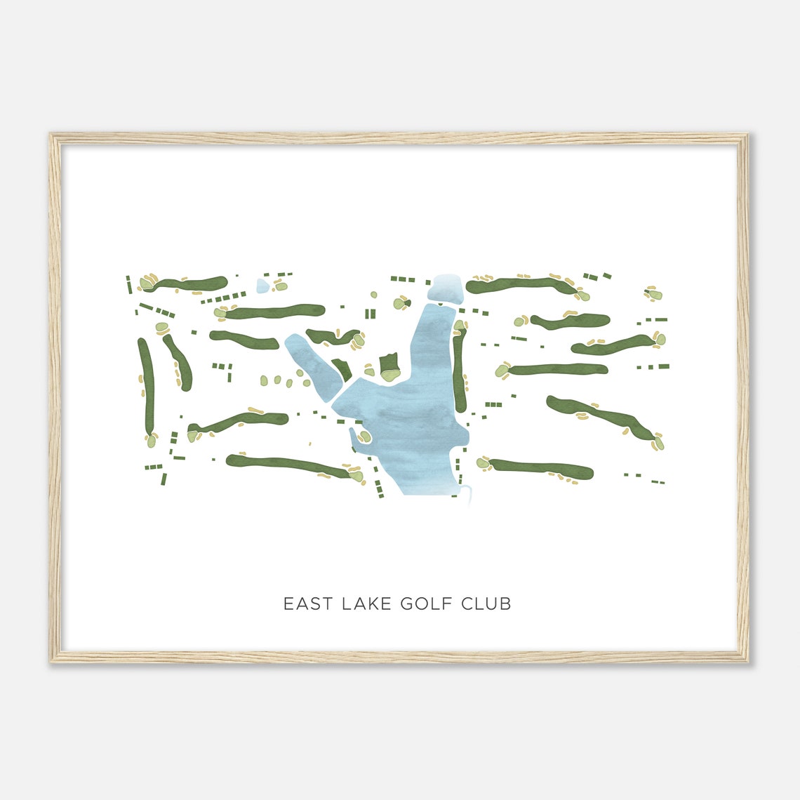 East Lake Golf Club Georgia Modern Watercolor Map Golfer Gift Golf Wall Art Golf Poster Print Course Layout