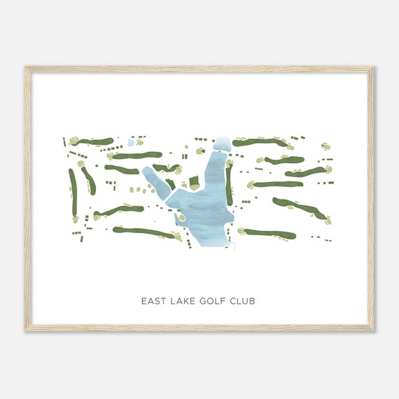 East Lake Golf Club Georgia Modern Watercolor Map Golfer Gift Golf Wall Art Golf Poster Print Course Layout