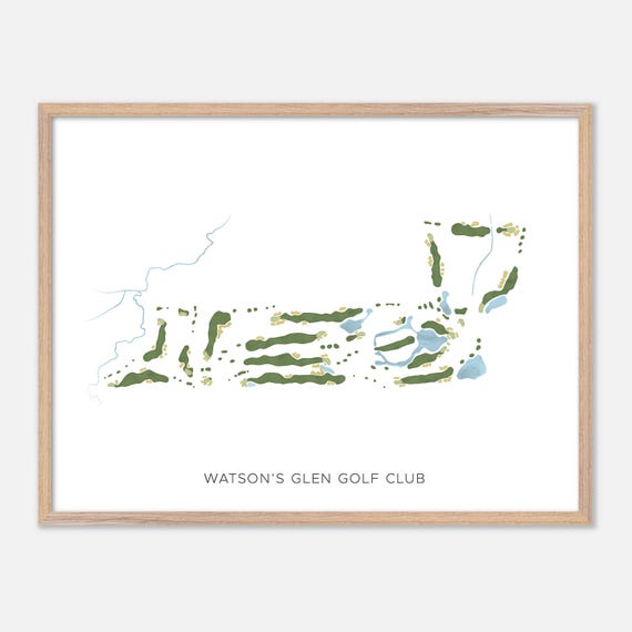 Watsons Glen Golf Club In Canada Modern Watercolor Map Golfer Gift Golf Wall Art Golf Poster Print Course Layout