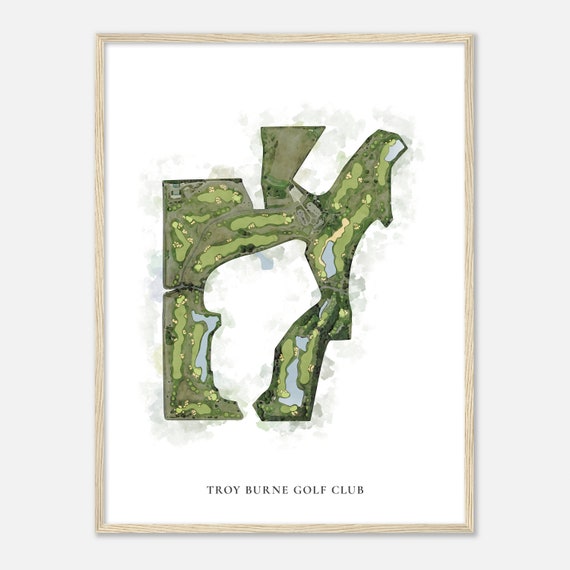 Troy Burne Golf Club Wisconsin Classic Watercolor Map Golfer Gift Golf Wall Art Golf Poster Print Course Layout