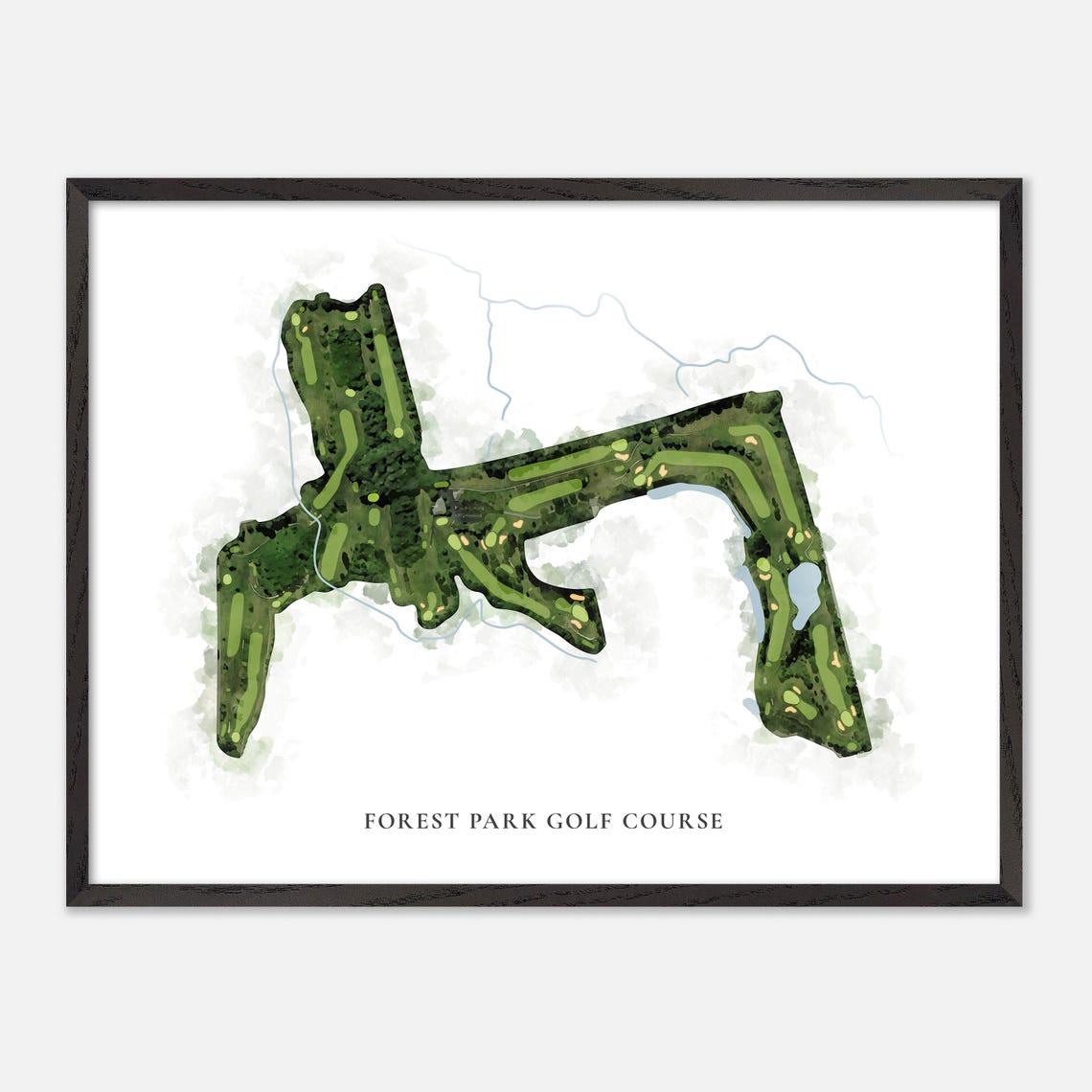 Forest Park Golf Course Watercolor Map Art Golfer Gift Poster - Image 5