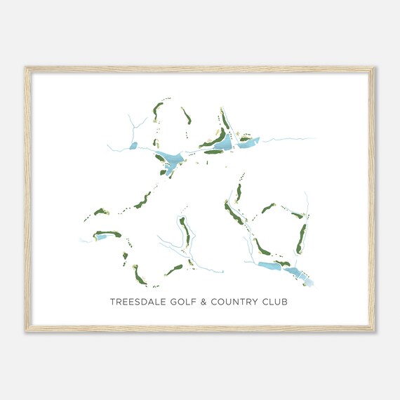 Treesdale Golf Country Club Pennsylvania Modern Watercolor Map Golfer Gift Golf Wall Art Golf Poster Print Course Layout