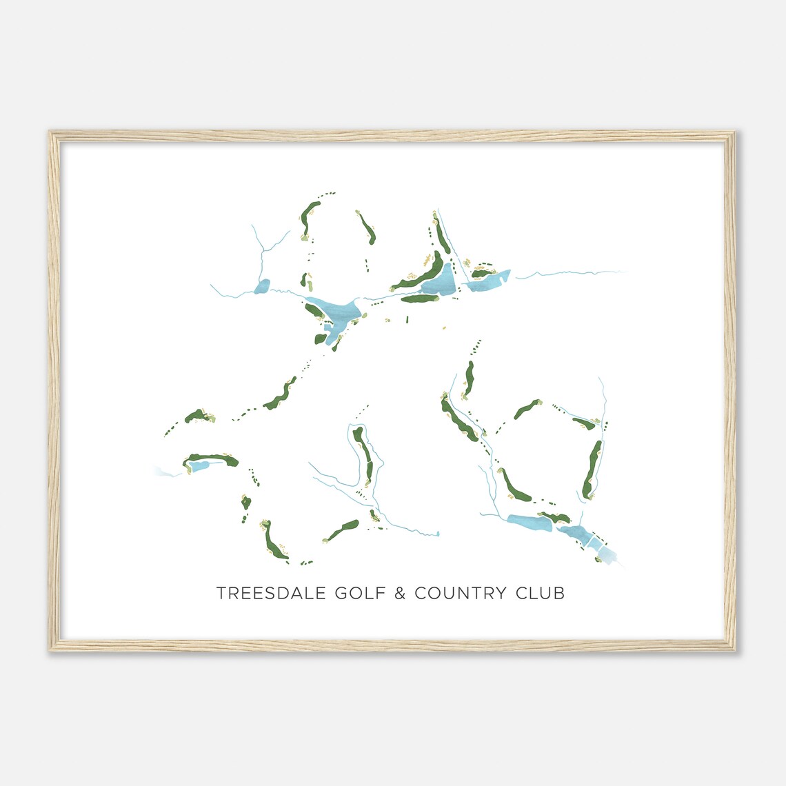 Treesdale Golf and Country Club Pennsylvania Modern Watercolor Poster