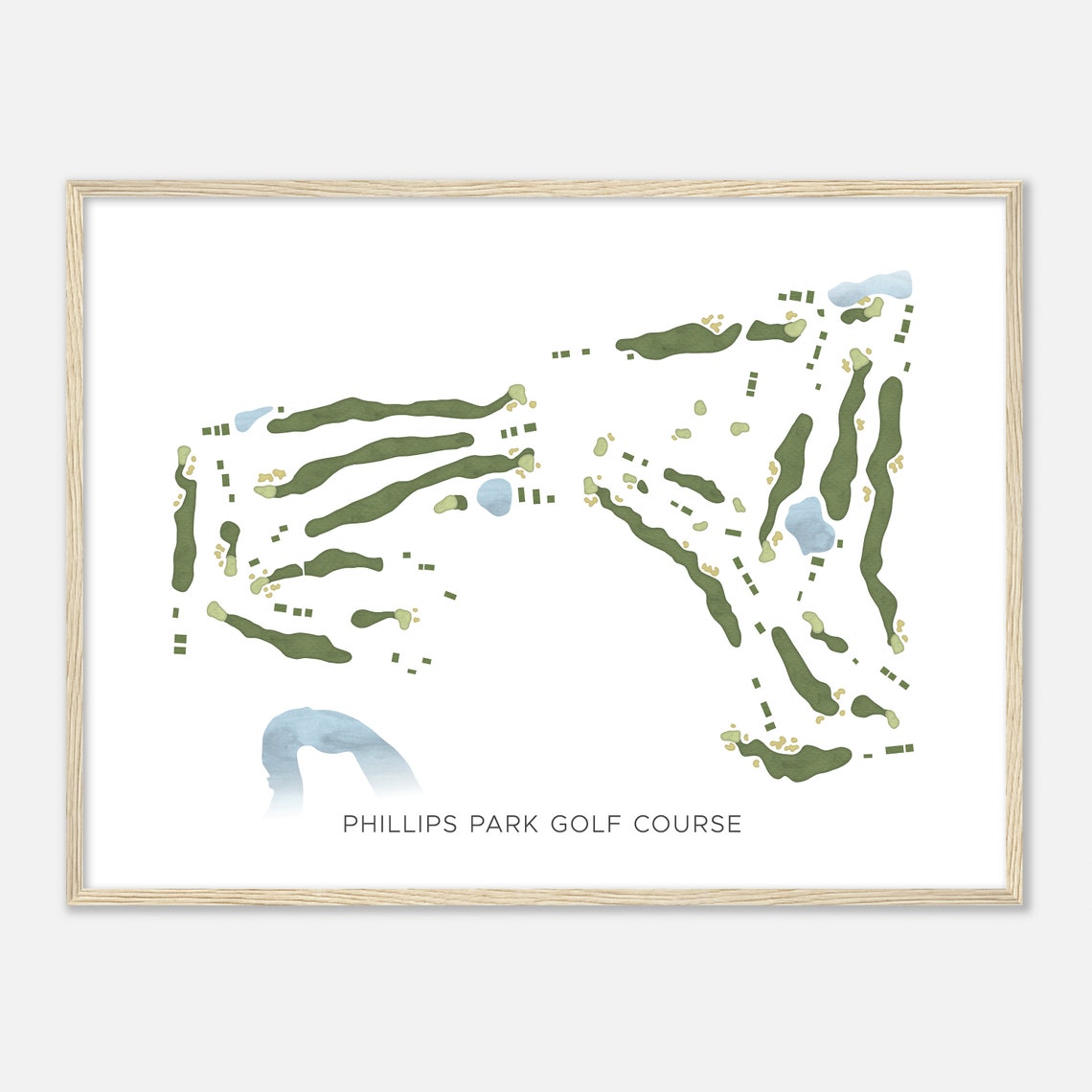 Phillips Park Golf Course Illinois Modern Watercolor Map Golfer Gift Golf Wall Art Golf Poster Print Course Layout - Image 2