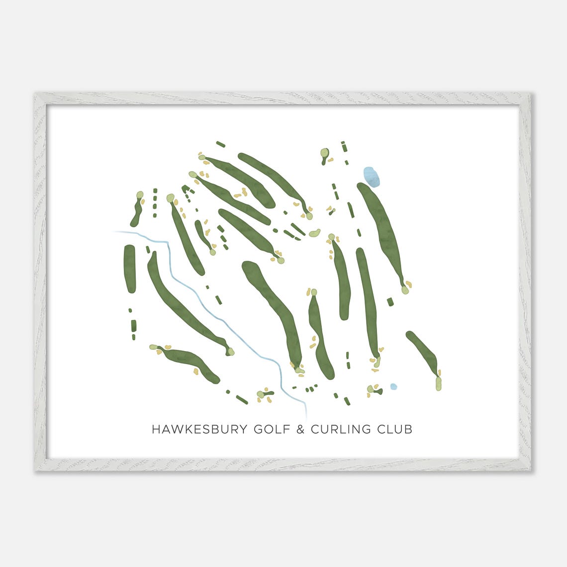 Hawkesbury Golf Curling Club Canada Modern Watercolor Map Poster - Image 3
